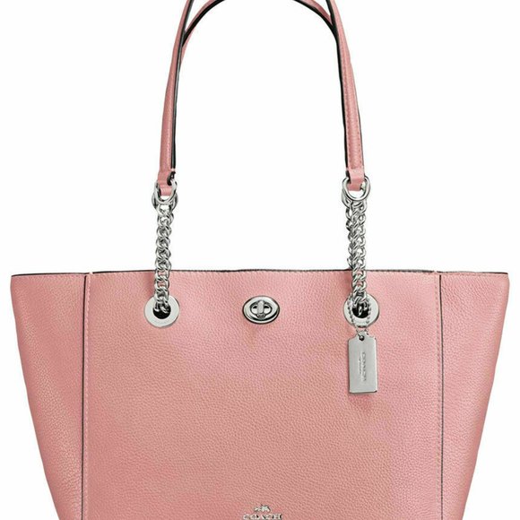 Coach Handbags - Coach Turlock Silver Chain Pink Leather Shoulder Tote Bag
